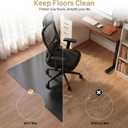 Black Hardwood Floor Chair Mat, Heavy Duty Plastic Desk Protector, 36x 48inch- black