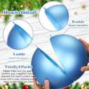 Zubebe 2 Pcs 8" Giant Fillable Christmas Ornaments with Ribbons Oversized Plastic Xmas Balls for Outdoor Lawn Yard Decor, Tree Hanging, Holiday Gifts(Matte Light Blue)