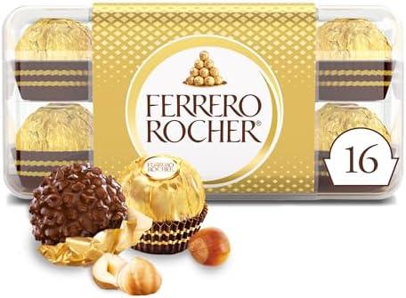 Ferrero Rocher, Premium Milk Chocolate Hazelnut, Individually Wrapped, Chocolate Gift Box, 16 Count, 7 oz, Pack of 2, Best By SEP 29/2025