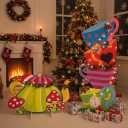 Alice Party Decorations Wonderland Yard Decor,Garden Tea Party Decorations Yard Stakes Stand Set, 1 Set Stacked Teacups and 1 Set Teapot with Brackets