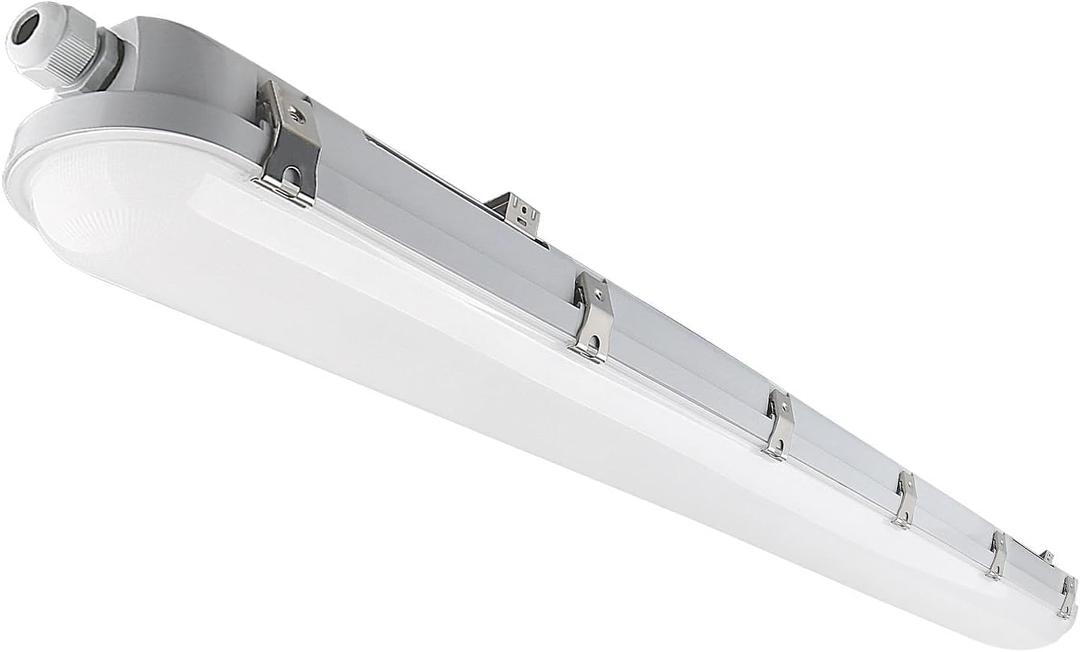 4FT LED Vapor Tight Light Fixture, 30/35/40/50/60Wattage & 5CCT Selectable, 120-277V, 120LM/W, IP65 Waterproof Outdoor Shop Light for Garage, Car Wash, Basement, Warehouses, 1 Pack