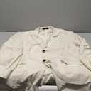 Linen Suit 3 Pieces Vintage Retro Wedding Prom Suits Slim Fit Jacket Blazer Groom Tuxedos, Size XL, Ivory