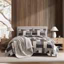 Eddie Bauer - King Quilt Set, Naturally Soft Cotton Bedding w/a Lightweight Feel for All-Year Comfort, Reversible w/Matching Pillowcases, 3 Piece Bed Set (Antique Brown)