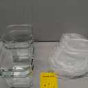 Soup Containers with Lids Glass 32 oz, 4 Cup Borosilicate Glass Food Storage Containers, Microwave & Freezer Safe Jars, Small Square Meal Prep Bowl for Salad, Fruit, Lunch, Ice Cream, Travel, 4 Pack