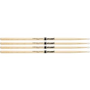 2 PACK Pro-Mark Hickory Drum Sticks, 5A Oval Nylon Tips, Medium, Made in USA, TX5AN-2