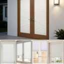 No Drill Blackout Cellular Shades for French Doors, 1 Pack, 25"x70", White