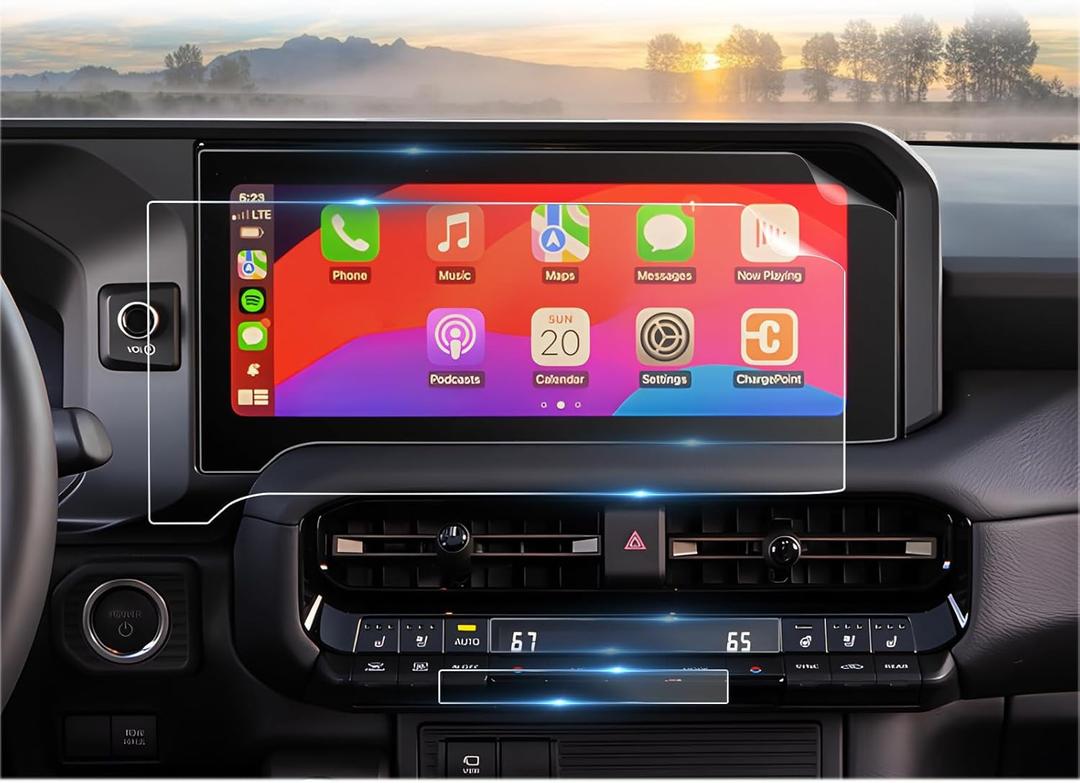 CDEFG (4Pcs/Set for 2025 2026 Toyota Land Cruiser Screen Protector, 12.3" Touchscreen + AC, 2024 2025 Land Cruiser (Land Cruiser/First Edition) Accessories Nano Film