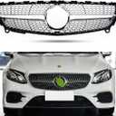 Diamond Bumper Grille Compatible with 2005 2006 2007 2008 Mercedes Benz W164 ML-Class ML320 ML350 ML500 ML550 ML63 AMG Upper Mesh Bumper Grille chrome