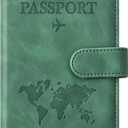 Eoehro Passport Holder for Travel Essentials, Passport Wallet Cover Case for Travel Must Haves Accessories,Passport Book Holders for Women and Men(dark green)