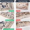 PURRUGS Vintage Farmhouse Boho Throw Rug 2x3 ft, Non-Slip Machine Washable Rug, Accent Oriental Area Rug for Entryway, Kitchen, Bedroom, Living Room and Dining Room, Coral Red/Marine Blue