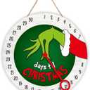 Christmas Advent Calendar 2025 Grinchmas Decorations, Wooden 30 Days till Christmas Countdown Door/Wall Hanging Decorations & Signs
