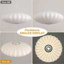 20in Plug in Pendant Light Lantern, White Imitation Silk 3-Light