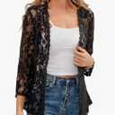 BENANCY Women's 3/4 Sleeve Bolero Shrugs Crochet Lace Open Cardigan, L