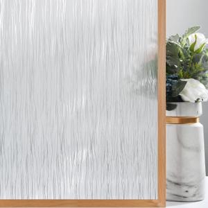 VELIMAX Frosted Window Privacy Film Non Adhesive Window Cling Removable Glass Covering Clear Water Opaque Window Film for Home Anti UV 23.6x78.7 inches