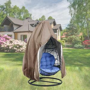 UpgradedPatio Egg Chair Covers with Zipper, Wicker Egg Swing Chair Covers, Waterproof Heavy Duty Weather Resisatnt Outdoor Chair Cover, Windproof Hanging Chair Cover, 75" x 45", Khaki, 1 Pack