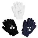 Glooarm 3 Pairs Kids Gloves Winter Gripper Knit Magic Gloves Stretch Warm Cold Weather Gloves for Boys Girls 4-12 Years 