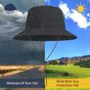 Waterproof Bucket Hat for Women Men Rain Hat Wide Brim Packable Sun Hat UV Protection Summer Beach Fishing Hiking Safari Hat (One Size, Grey)