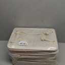 8 pack Storage Basket Bins & Decorative Baskets Fabric Storage Cubes Containers Bulk W/Handles for Office, Home, Books, Clothes, Bedroom, Closet (white/pink)