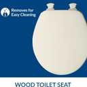 CHURCH Toilet Seat, Easy Clean Hinges Release for Deep Cleans, Durable Enameled Wood Seat, Round, Biscuit