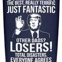 BETHEGIFT Gifts for Dad from Daughter, Son, Kids on Fathers Day, Christmas - Funny Fathers Day Tumbler - Present for Father - Dad Birthday Tumbler 20oz, Navy Insulated Stainless Steel