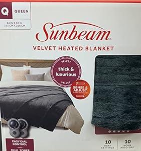 Sunbeam Electric Throw Royal Luxe Microplush Heated Blanket, 4 Heat Settings, 4-Hour Auto Shut-Off, Fast Heating, Warm and Cozy, Grey Rodeen Plaid, Throw