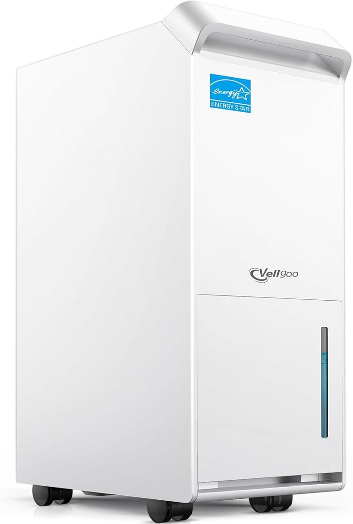 4,500 Sq.Ft Most Efficient Energy Star 2024 Dehumidifier,Vellgoo 52 Pint/Day Dehumidifier for Basement with Drain Hose, Smart Humidity Control, for Home, Bedroom, Bathroom, Garage (4,500 Sq.Ft, White)