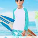 Boys Long Sleeve Rash Guard Swimsuit Kids 2-Pieces Bathing Suits Set (9-10 Years, Green Turtle)