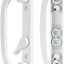MaxxGeek Sliding Patio Door Handle Set with Zinc Diecast I/E Pulls Only, Offset Thumbturn, Fits 1-5/8" to 1-3/4" Door Thick, 3-15/16" Hole Spacing, Non-Handed, White