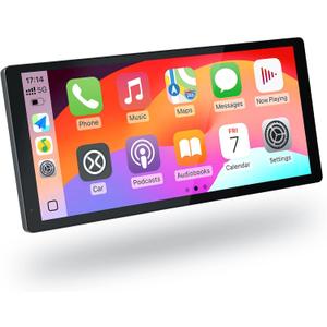 Wireless Carplay Screen for Car, 10.3'' Portable CarPlay & Android Auto Touchscreen, with 60Fps,1600 * 720 Ultra High Resolution, Support Steering Wheel Control