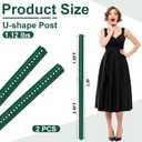 Gisafai 2 Pack 4ft U Channel Sign Post 1.12lb Metal Steel with Galvanized Coating Heavy Duty Sign Post for Outside, Garden, Courtyard, Farm, Easy Mounting Traffic Intersection (Green)