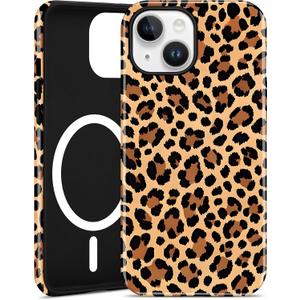 Magnetic Cheetah Phone Case for iPhone 15, Compatible with MagSafe, Cute Aesthetic Brown Leopard Print Soft TPU and Hard PC Shockproof Protective Phone Cover for Women Girls