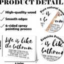 4 x 6 Wooden Block Sign - Life Is Like The Bathroom - Humor White Wooden Plaque Bathroom Tabletop Decor Gifts For Friends Family - Home Desk Toilet Restroom Decorations & Supplies - A08