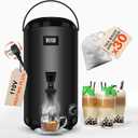 Electric Heating Insulated Beverage Dispenser-75 Cup Hot Drink Beverage for Catering-Stainless Steel Hot Beverage Dispenser 12 L/3.2 Gallon Coffee Urn with Spigot for tea,Juice (black)