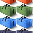 8 Pack Large Strong Moving Bags with Zippers & Carrying Handles - Water-Resistant - Heavy Duty Storage Tote for Space Saving, Fold Flat, Alternative to Moving Box (Multicolored)