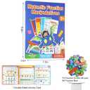 Magnetic Fraction Demonstration Book, Magnetic Fraction Tiles & Circles Educational Puzzle Set, Montessori Fraction Playbook for Kids, Math Manipulatives for Elementary School