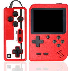 Hikonia Handheld Game Console, Portable Retro Video Game Console with 500 Classical Games,3.0 Inches Screen,1020mAh Rechargeable Battery, Support for TV & Two Players (Red)
