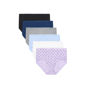 Hanes womens High-waisted Brief Panties, 6-pack, Moisture-wicking Cotton Brief Underwear (8, Solid/Print Mix)