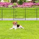 INJOPEXI Garden Fence 6 Panels 11.8ft(L)24in(H) Decorative Garden Fences with 5 Panels + 1 Gate, Rustproof Metal Wire No Dig Temporary Rabbit Animal Barrier Fencing Dog Fence for Yard Outdoor Patio