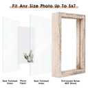 MUYE Square 12x12 Floating Frame in Light Oak,Double Glass Picture Frame Display Photo up to 12x12,Wall Mount or Tabletop Standing with Hanging Hardware Included,2 Pack