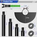 BURMONG Angle Grinder Attachment Kit with 4 Extension Shaft (1.96", 2.75", 3.9", 5.5"), 2 Pcs Flange Nut, 1 Spanner Wrench, 1 Disc Guard - 5/8"-11 Arbor for Extend 4-1/2" Angle Grinder