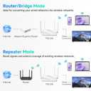 DBIT AC1200 WiFi Router 2.4GHz +5GHz Dual Band MU-MIMO Wireless Internet Router with 4 Gigabit Ethernet Ports, 4 x 5dBi Antennas, Bridge & Repeater Mode, EasyMesh, Guest Network (T18-21K)