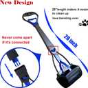 Ienjoyed Non-Breakable Pooper Scooper for Large Medium & Small Dogs Heavy Duty, 28Long Handled Dog Poop Scooper for Grass,Durable Dog Poop Pick Up Tool, Poop Grabber