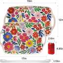 TP Large Melamine Serving Trays with Handles, 19" x 12", Set of 2, Floral