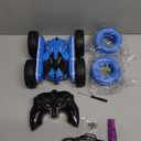 Terucle Remote Control Car, Rc Cars Stunt Toys New Upgraded Strip Lights and Headlights Toys Double-Sided 360° Rotating 4WD Drift Truck for Boys Girls Birthday Gift (Blue)