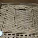 SETVSON Cat Litter Box Enclosure Furniture, Hidden Litter Box with Mat and Fence, Handwoven Rattan Cat House with Two S-Shaped Hooks for Living Room, Bedroom, 18.5 x 20.5 x 19.1 Inches (Natural)