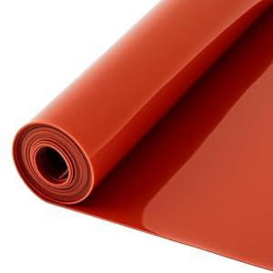 Innconee Silicone Rubber Sheets 1/16 x 16 x 118" Rubber Mat Gasket Material Strip Roll 60A Durometer, 500F Temperature Resistant for DIY Gaskets Material, Pad, Sealing, Cushion, Protection(Brick Red)