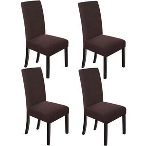NORTHERN BROTHERS Chair Covers Set of 4, Parson Chair Slipcovers for Dining Room, Removable Washable Kitchen Chair Cover for Hotel and Ceremony, Chocolate
