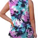 Plus Size Shirts for Women Fashion Sleeveless Tops Summer Square Neck Tank Comfy Pleated Tunics YH011 2XL (XXL)