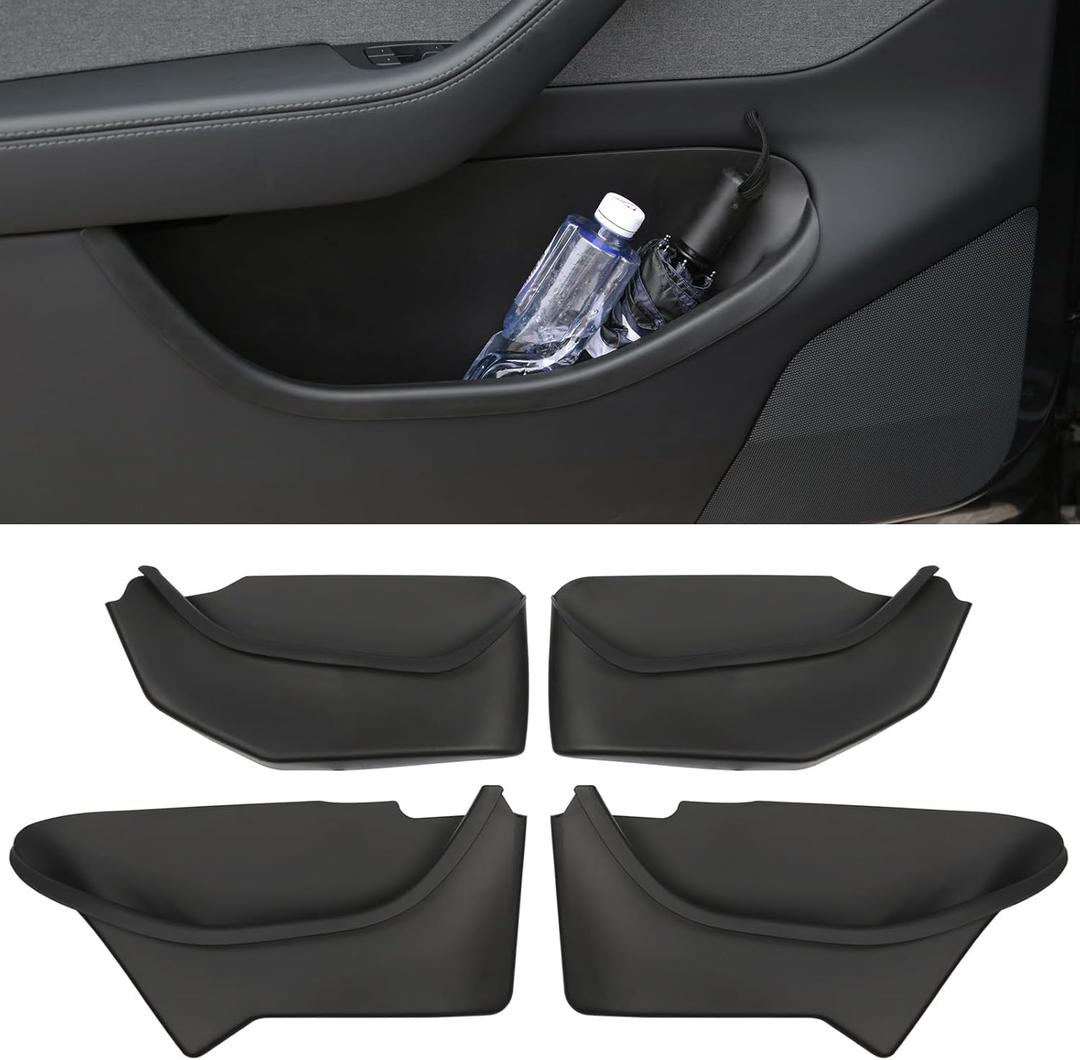 Door Pocket Liners for Tesla Model Y Juniper 2025 2026 Front Rear Side Door Storage Pocket Organzier Box
