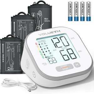 Blood Pressure Monitor for Home Use - 3 Size Cuffs, Small 6"-10", Medium/Large 9"-17" and Extra Large 13"-24", HSA FSA Eligible Items/Perfect for Family Health Monitoring